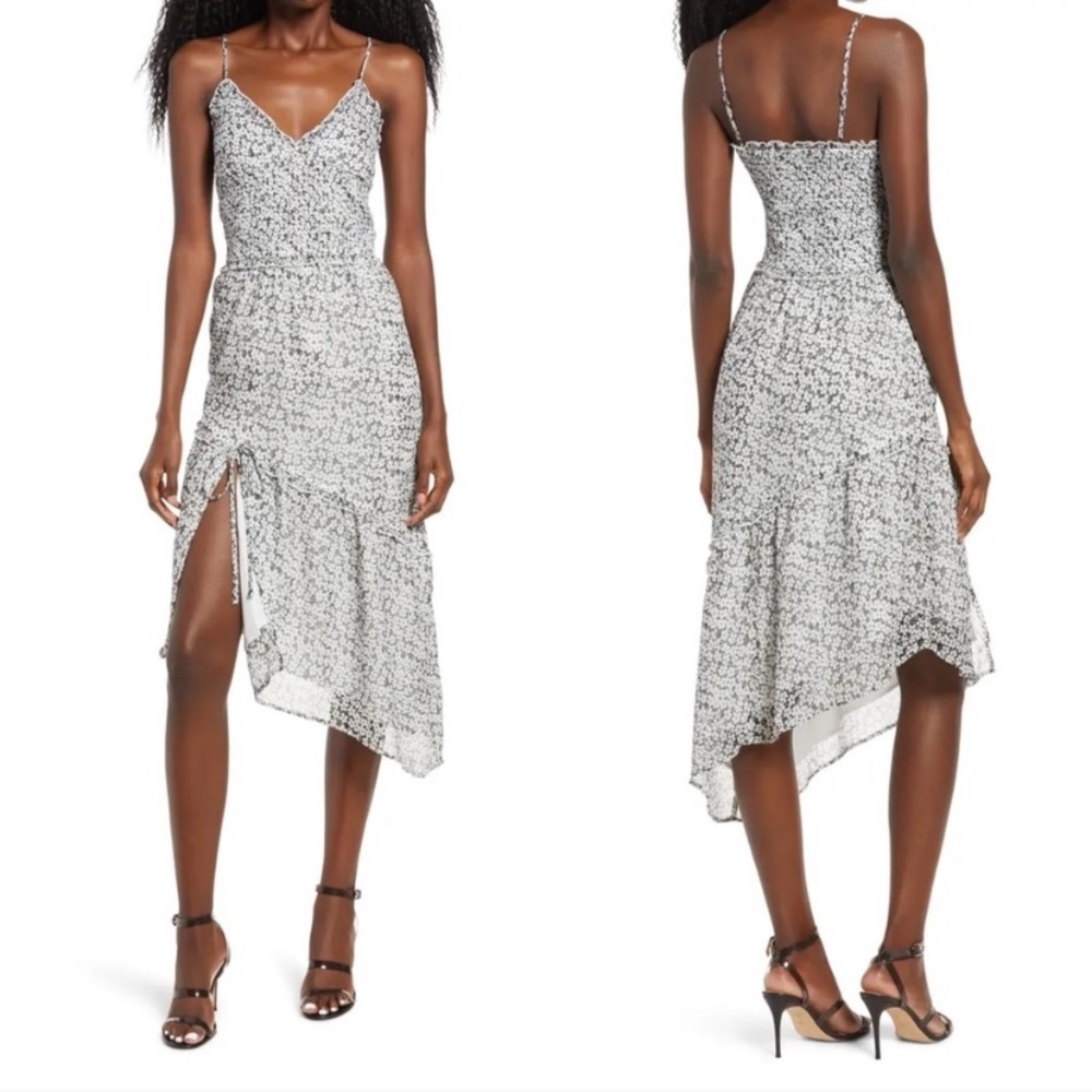 Leith Nordstrom Asymmetrical Midi Dress Floral S